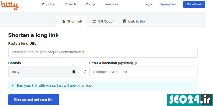 کوتاه کننده لینک bitly