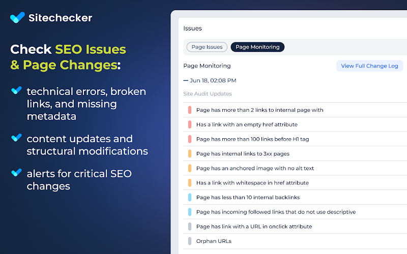اکستنشن سئو sitechecker برای بررسی وضعیت سئو سایت